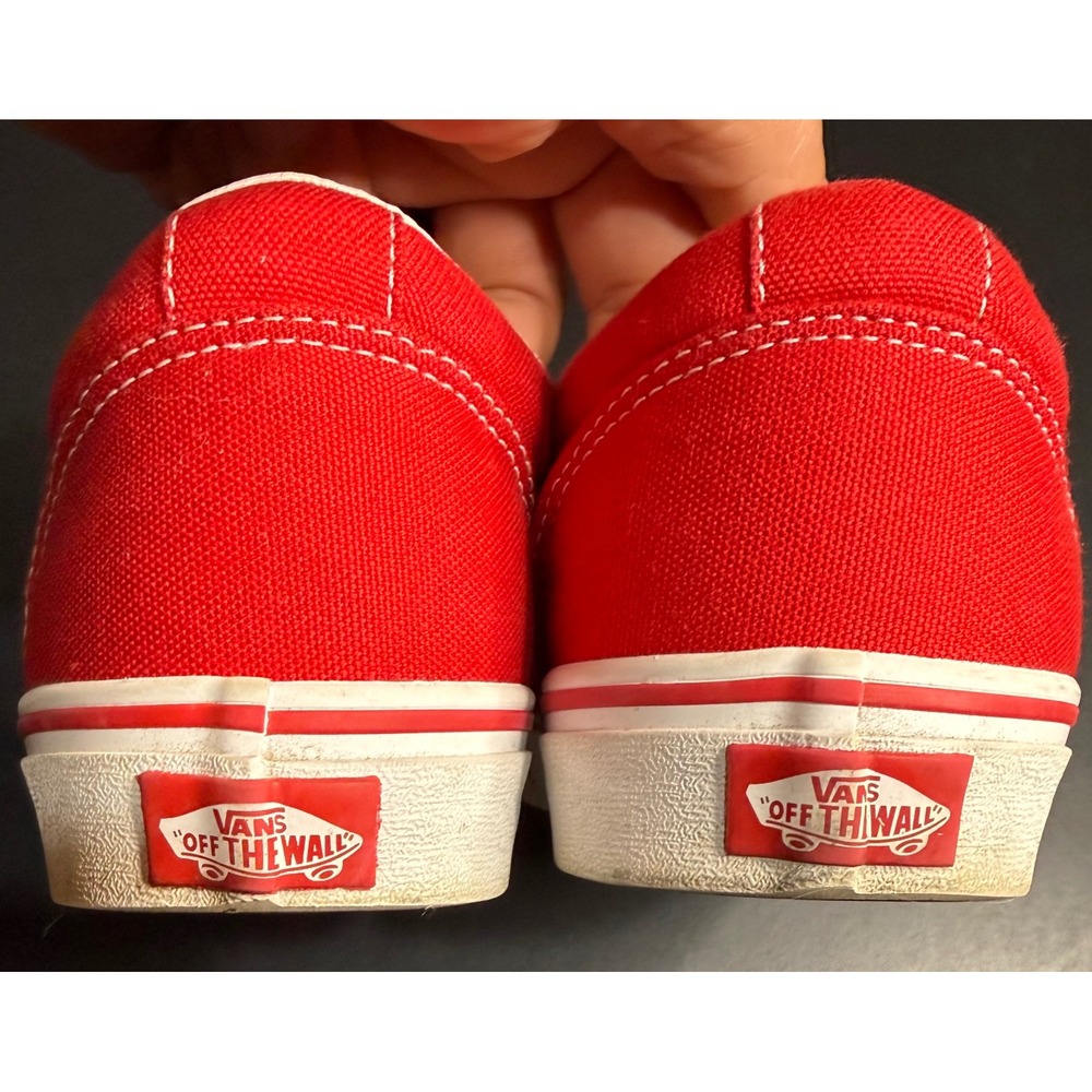 Vans Ward Low Top Sneakers Mens 7.5 Red Canvas Lace Up Skate Shoes - Picture 10 of 14